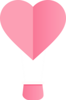ballon à air chaud coeur rose découpé en papier, ballon à air chaud en forme de coeur png