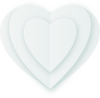 corazón cortado en papel blanco png