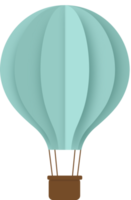 ballon à air chaud en papier turquoise, papier ballon à air chaud découpé png