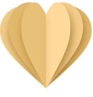 Yellow Paper Heart Png, Paper Heart Valentine's Day png