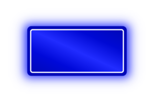 banner de rectángulo azul neón, rectángulo de neón png