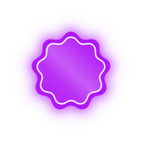 banner de círculo ondulado púrpura neón, círculo ondulado neón png