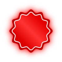 bannière de cercle ondulé rouge néon, cercle ondulé néon png