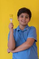 Portrait of a happy young boy painter photo