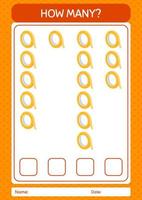 How many counting game with masking tape. worksheet for preschool kids, kids activity sheet vector