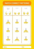 Match pattern game with scissors. worksheet for preschool kids, kids activity sheet vector