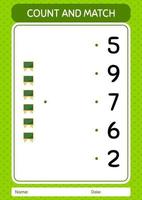 Count and match game with chalkboard. worksheet for preschool kids, kids activity sheet vector