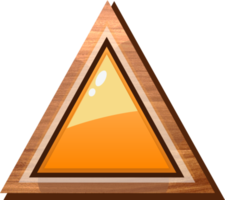 botón de madera triángulo naranja de dibujos animados png