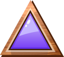botón de madera triángulo púrpura de dibujos animados png