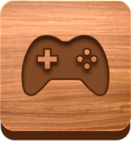 botón de juego de madera, icono de madera png
