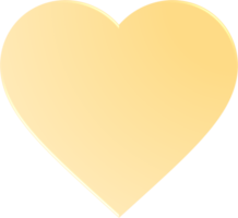 corazón degradado amarillo, botón de corazón degradado png