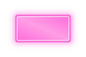 Neonrosa Rechteckbanner, Neonrechteck png