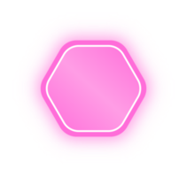 bannière hexagonale rose néon, hexagone néon png