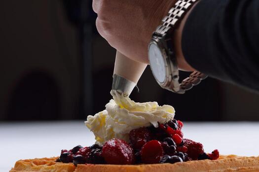 oblea de frutas de cerca foto