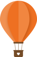 ballon à air chaud en papier orange, papier ballon à air chaud découpé png