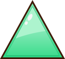 bouton triangle dessin animé vert png