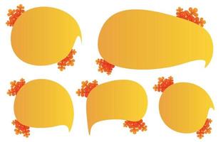 Set speech bubbles with brown leaves. Autumn and fall concept on white background.warm color chat vector doodle message or communication icon Cloud speaking for comics and minimal message dialog