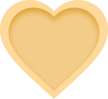 estilo de corte de papel en capas de corazón amarillo en blanco png