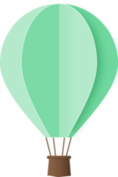 globo de aire caliente de papel verde, corte de papel de globo de aire caliente png