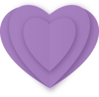 coeur découpé en papier violet png