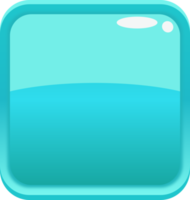 Blue Cartoon Square Button png