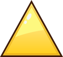 botão de triângulo amarelo dos desenhos animados png