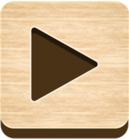 Wooden Play Button, Wooden Icon png