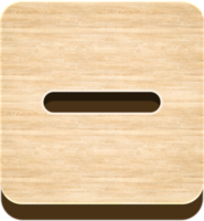 houten min knop, houten icoon png