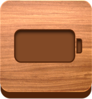 bouton de batterie en bois, icône en bois png