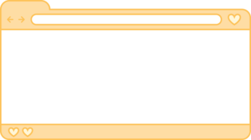 janela de navegador amarela fofa, interface de usuário fofa do navegador png