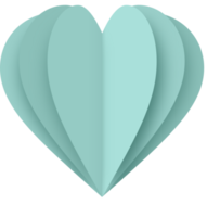 Turquoise Paper Heart Png, Paper Heart Valentine's Day png