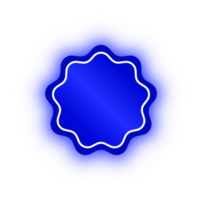 bannière de cercle ondulé bleu néon, cercle ondulé néon png