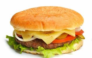 hamburger on white background photo