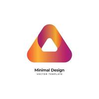 3D pyramid minimal logo template. Vector illustration