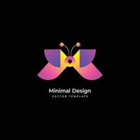 Butterfly minimal logo template. Vector illustration