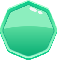 Green Cartoon Octagon Button png