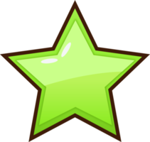 bouton étoile de dessin animé vert png