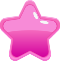 bouton étoile de dessin animé rose png