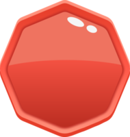Red Cartoon Octagon Button png