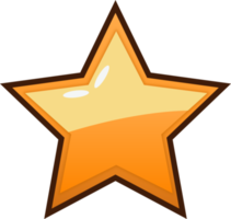 bouton étoile de dessin animé orange png