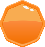 botón octágono naranja de dibujos animados png