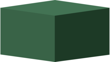 pódio quadrado verde escuro, pódio cubo png