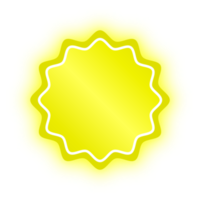bannière de cercle ondulé jaune néon, cercle ondulé néon png