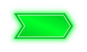 banner de seta verde neon, seta neon png