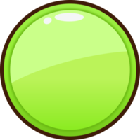botão de círculo verde dos desenhos animados png