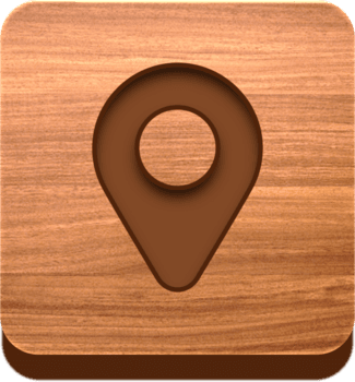botão de pino de localização de madeira, ícone de madeira png