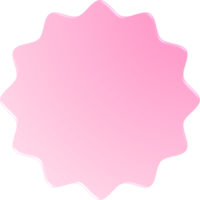 Pink Gradient Wavy Circle, Wavy Circle Button png
