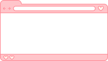 Pink Cute Browser Window, Cute Browser UI png