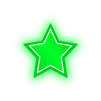 bandera de estrella verde neón, estrella de neón png