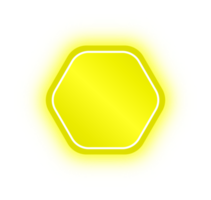 Neon Yellow Hexagon Banner, Neon Hexagon png